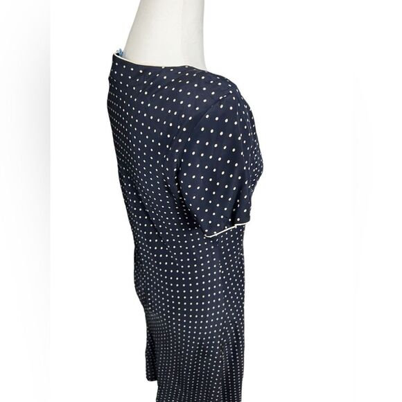 90s Vision Apparel Silk Dot
Dress 6 medium blue and cream midi - Picture 6 of 12